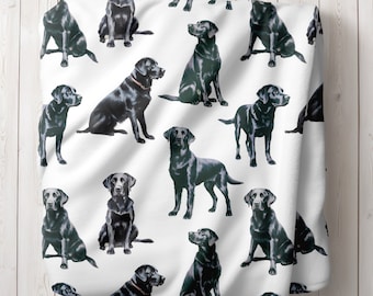 Black Lab Baby Swaddle Blanket, Baby Gift, Dog Nursery, Puppy Nursery, Black Labrador Mom, Black Lab Mom Gift, Bird Dog Blanket, Duck Hunter
