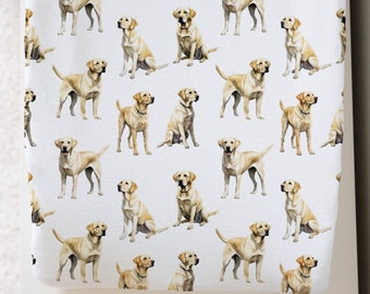 Baby Changing Pad Cover With Dogs, Yellow Labrador Nursery, Diaper Changing Covers, Gender Neutral Nursery, Puppy Nursery Theme, Bird Dog