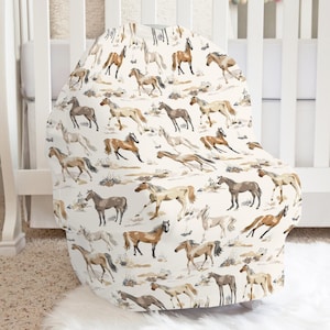 Car Seat Covers With Horses, Western Breastfeeding Cover, Multi Use Baby Wrap, Gender Neutral Baby Gifts, Infant Protector, Newborn Pictures