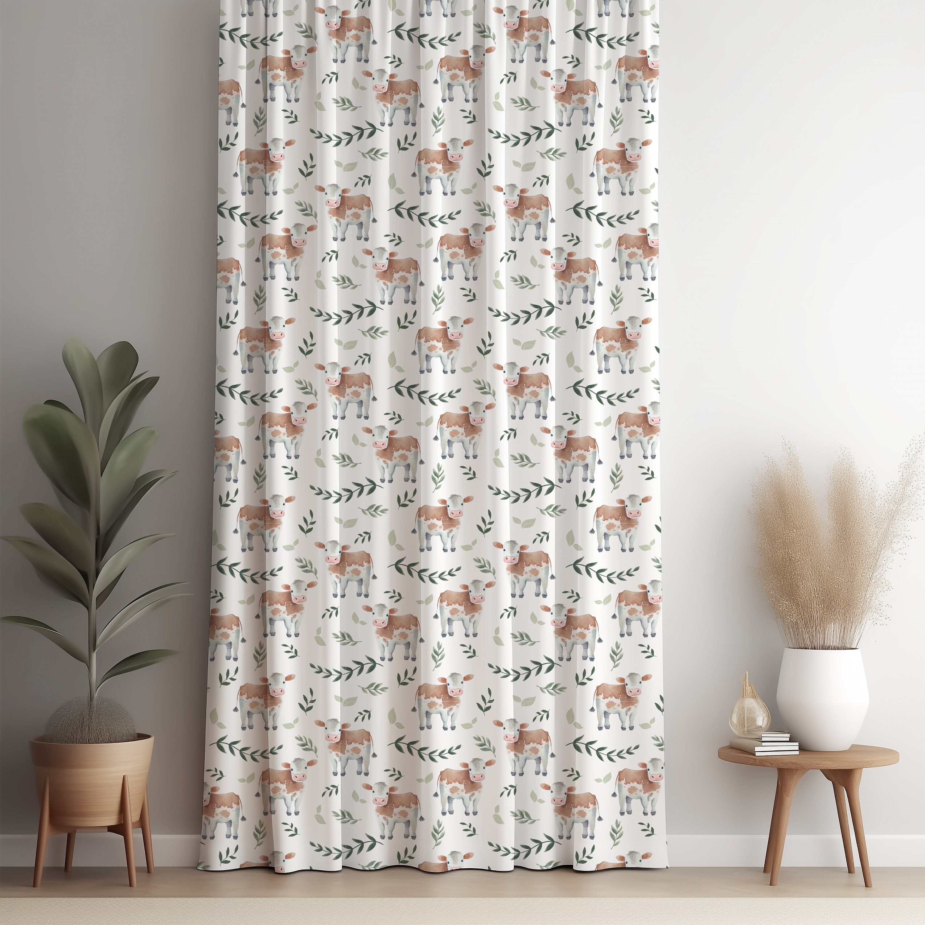 Gender Neutral Sheer Curtain Panel, Farm Themed Nursery Decor, Black ...