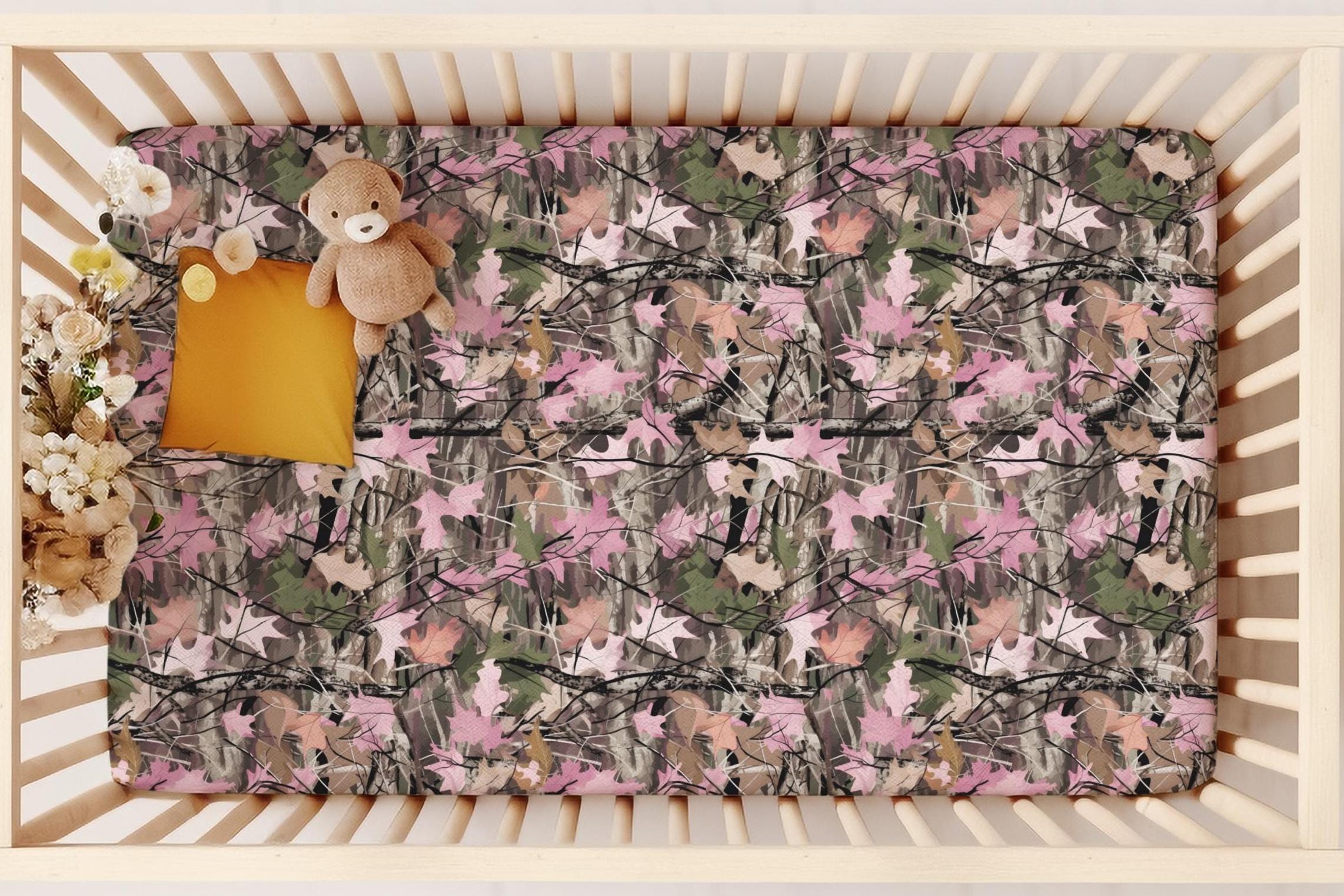 Camo Girl Crib Bedding, Hunting Camo Crib Sheet, Hunter Nursery Theme, Baby  Girl Shower Gifts, Pink Camouflage Nursery, Big Game Hunter