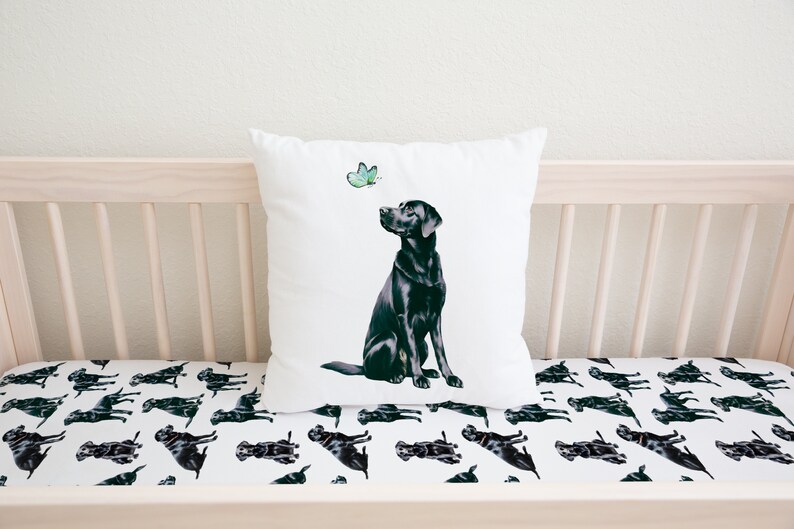 Crib Sheet With Black Labs, Boy Puppy Nursery Bedding, Dog Nursery ...