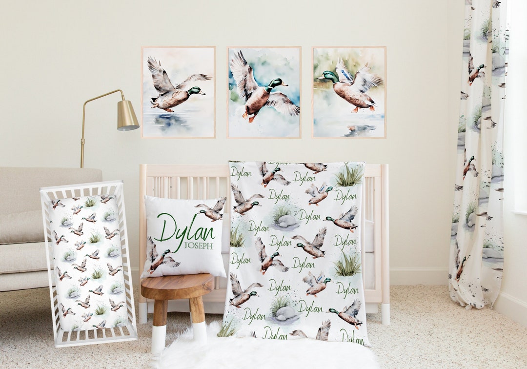 Mallard Duck Nursery Bedding, Bird Hunting Crib Sheet, Mallard Bedroom ...