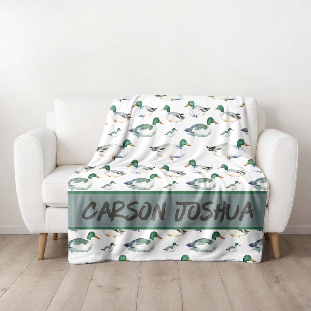 MALLARD DUCK Personalized Blanket, Sherpa Baby Blanket, Duck Hunter ...