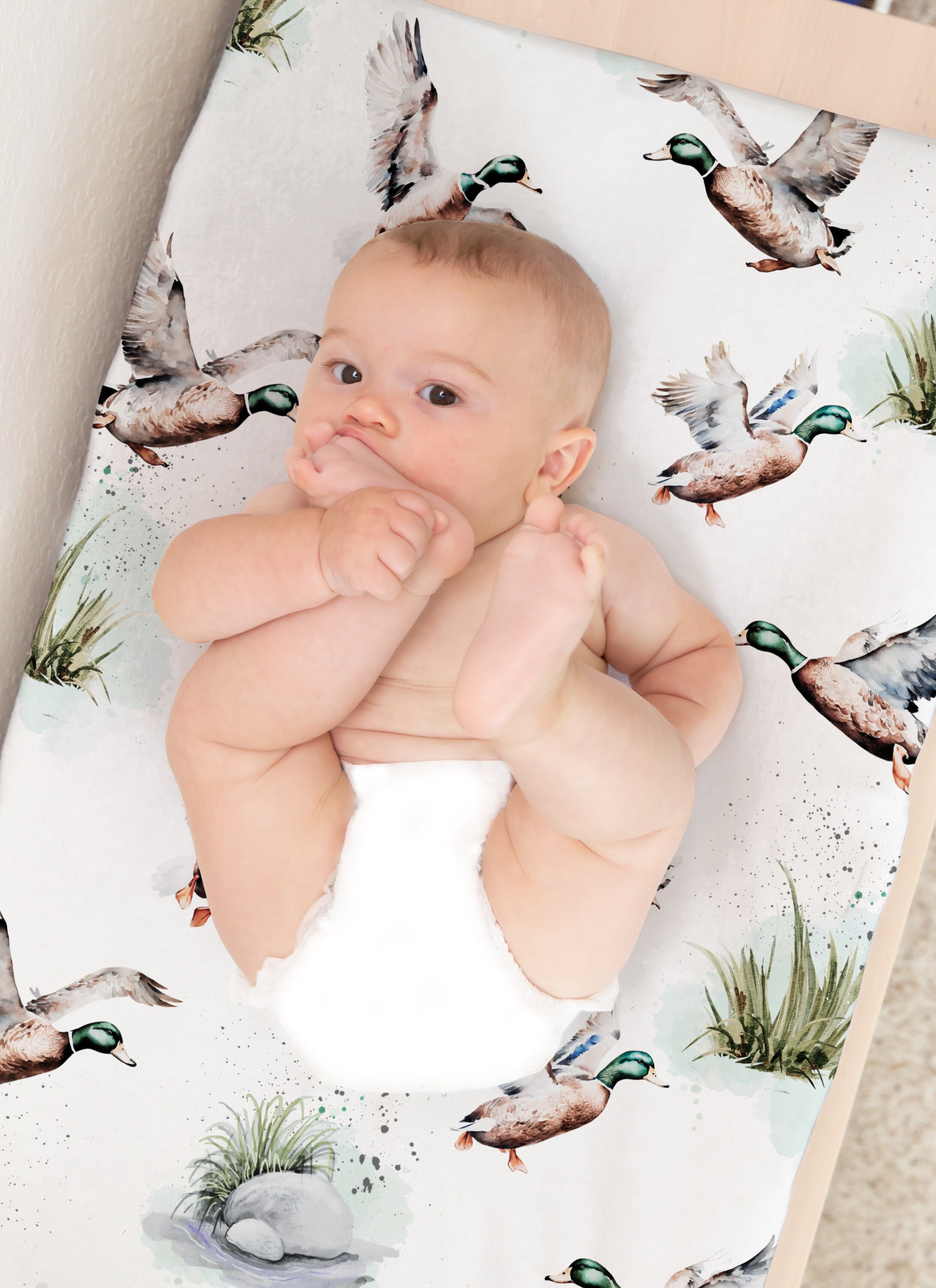 Hwmmbh Watercolor Farm Ducks Eggs Baby Changing Pad Covers Wild Ducks Diaper Changing Table Sheets For Boy Girl Farm Animal Life Ultra Soft Breathable