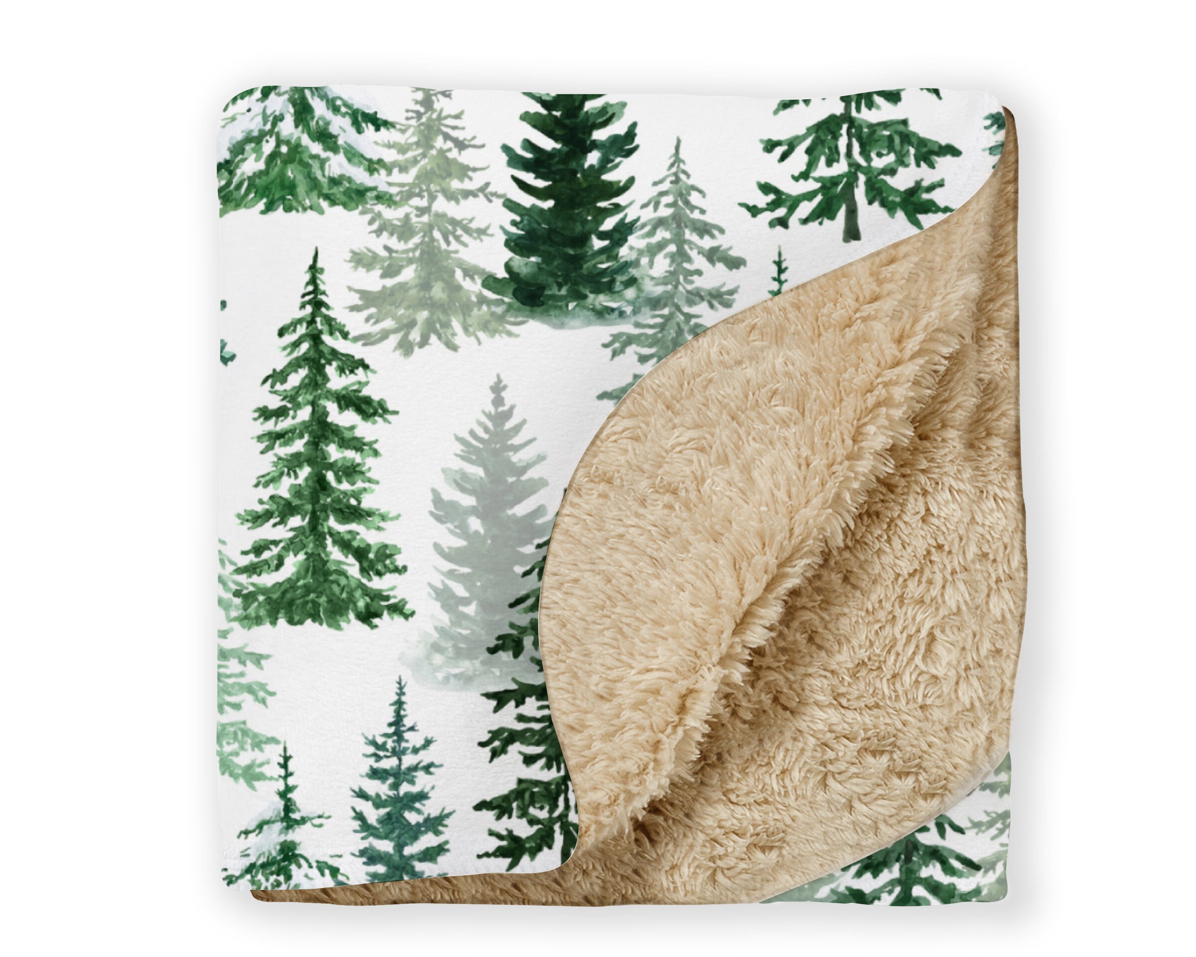 Woodland Baby Blanket, Pine Tree Forest Blanket, Personalized Woodland ...