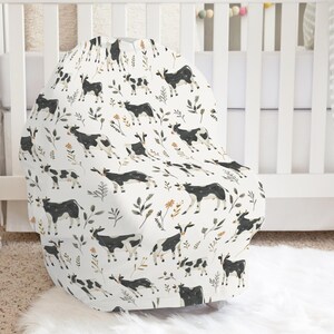 Milk Cow Baby Car Seat Cover, Infant Protector, Multi Use Baby Cover, Breastfeeding, Nursing Cover, Farm Nursery Set, Baby Girl Shower Gift