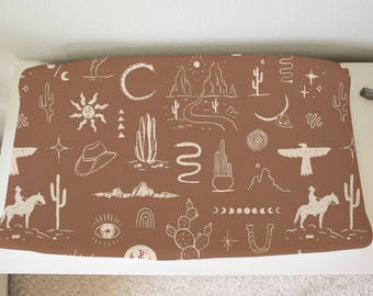Cowboy Changing Pad Cover, Diaper Changing, New Mom Gift, Cowboy Baby, Western Nursery Sets, Desert Cactus Nursery, Changing Table Cover