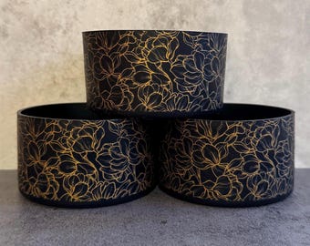 Vintage Magnolia BLACK - Silicone Tumbler Boot 20-40oz