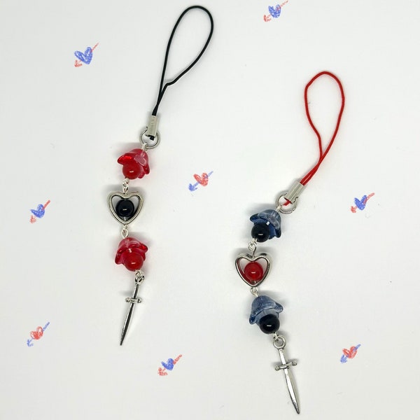 Black and Red Phone Charm