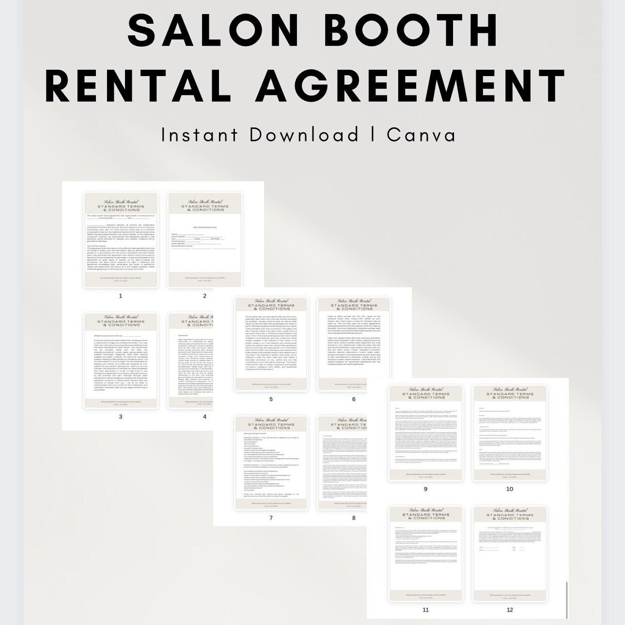 Salon Booth Rental Agreement, Salon Standard Terms & Conditions, Hair ...