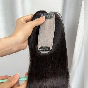 4×13cm Long Strip Silk Base Topper | Human Hair Natural Parting Volume Sparse Part