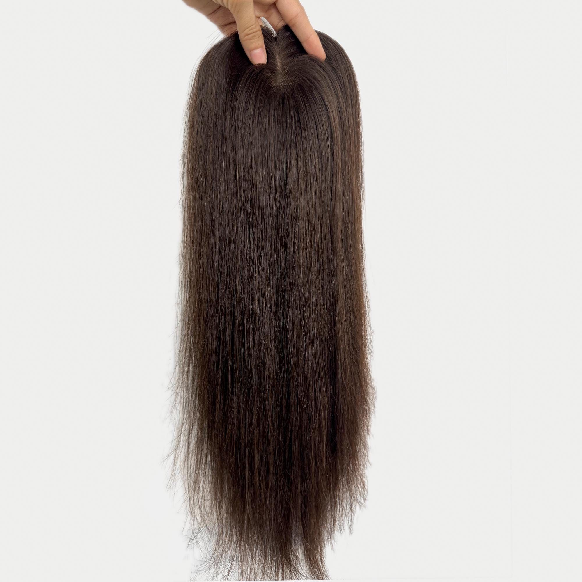 12 Inch Human Hair Topper with Simulation Silk Base for Thinning Hair il_fullxfull.5616251532_2bcj.jpg main image 2