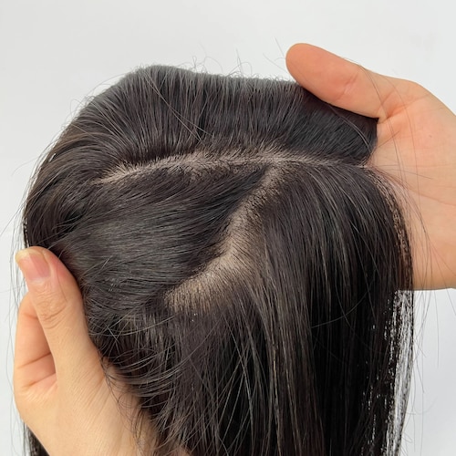 Silk-based 12x13cm Human Hair Topper for Thinning Hair  display picture 2