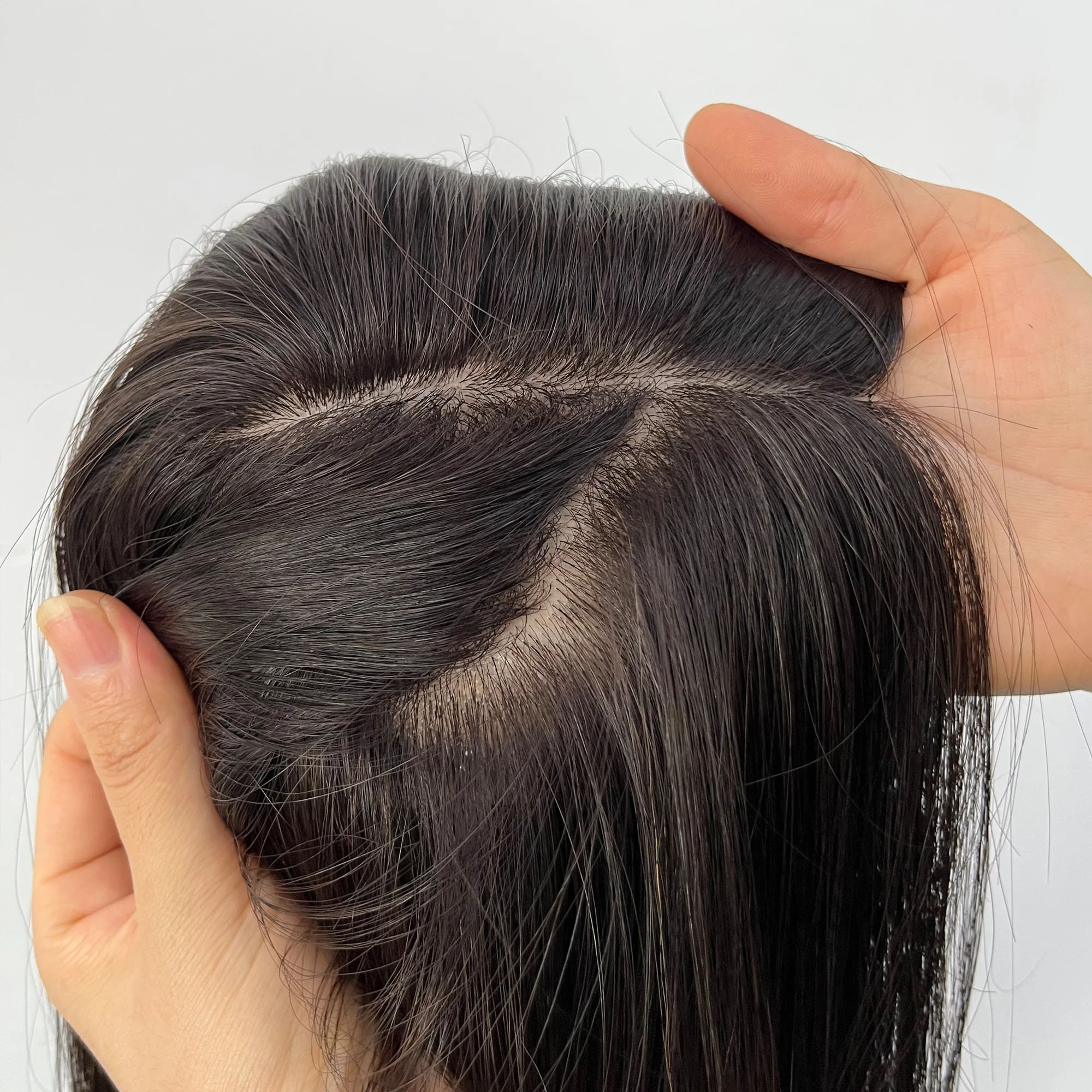 Silk Base Clip-In Hair Topper 12 Inch for Volume & Thinning Hair Silk-co 12inch Hair Topper for Thinning Hair Women Clip in  main image 4