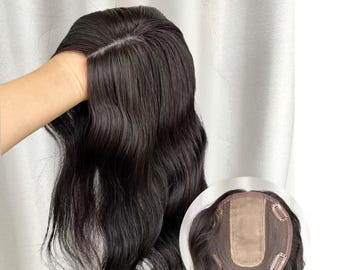 5.5×6'' Silk Center Part Brown Remy Topper | Natural Wave For Women Thin Hair Loss