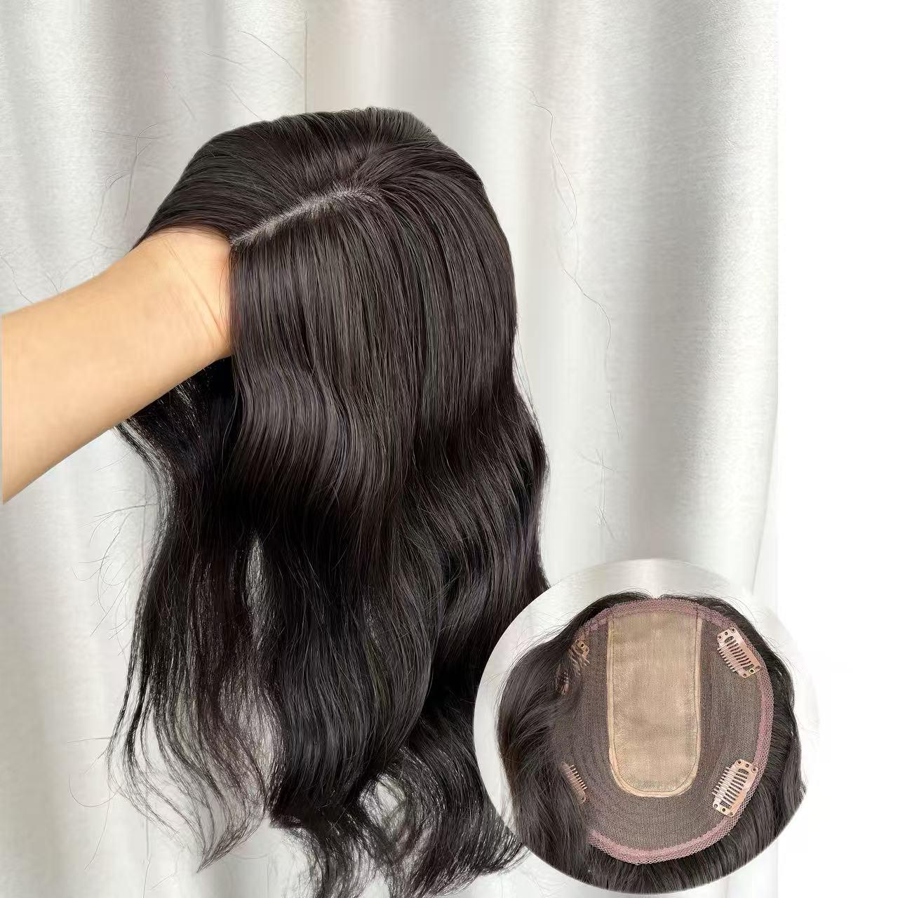 Parrucca Da Uomo Sintetica Nera – Toupee Naturale Con Borchie Dritte – Corta, Circa 12 Cm - Foto 5