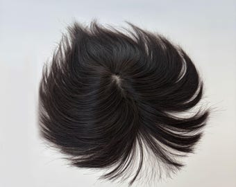 11×13cm Ultra-Short Air Bangs Topper | Full Silk Base 3-Clip Human Hair