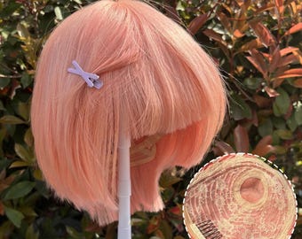 100% Real Human Hair, Matte-Finish Rose Pink Bob Wig — Party Style