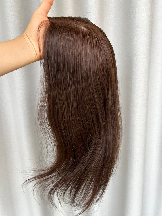 Haarteil Topper, 66 Cm Gerade Kunstfaser – Dünn/schwarz, Mit 3 Clips