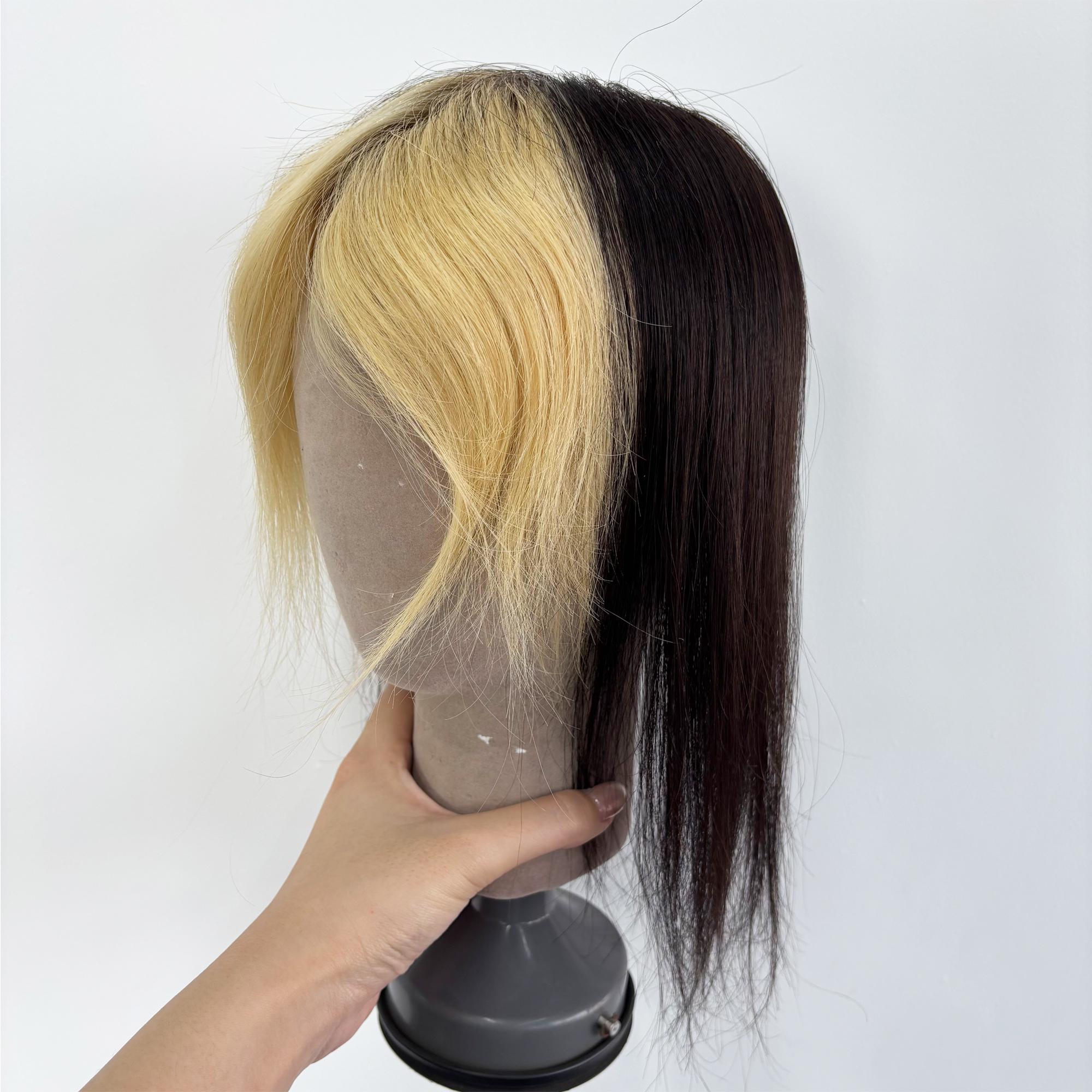 12 Inch Human Hair Topper with Bangs, 9x12cm Swiss Base for Volume 100% Human Hair Toppers for Women Adding Hair Volume Topper  main image 4