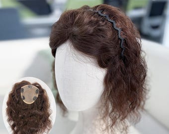 4.7*5" Full Silk Base Curly Human Hair Topper for Thinning Hair & Gray Coverage
