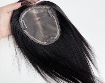 13x15cm Mono filament Lace Hair Topper 100% Virgin Human Hair Summer Wear