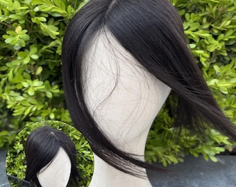 12x14cm Human Hair Topper 5x10cm Hand-Tied Breathable Base For Thin Hair