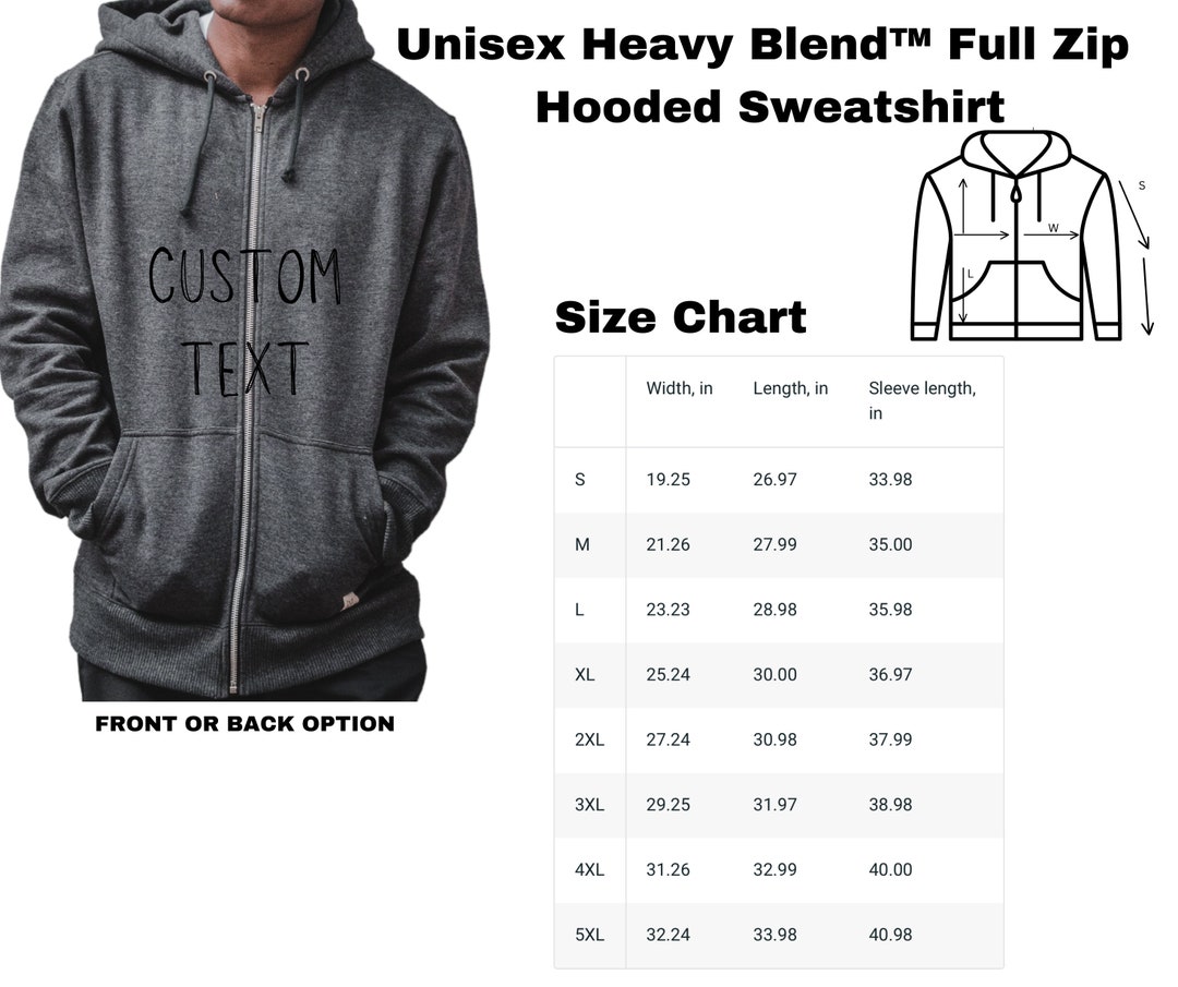 Custom Unisex Zip up Hoodie, Men and Women Hoodie, Zip up Hoodies Etsy