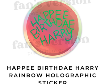 Happee Birthdae Harry Holographic Sticker | Potterhead Gift