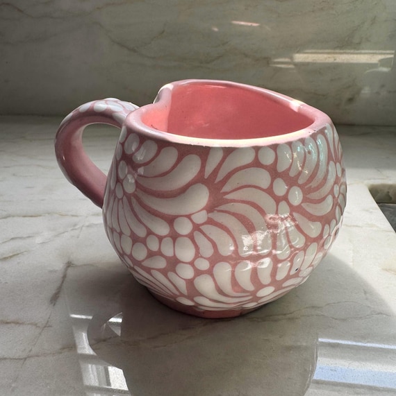 Heart Mug hand painted (16oz), Talavera Ceramic Large Mug, Mexican Coffee Mug - Gift for Mom, Gift for Her, Mug for Soup, Coffee Lover Gift