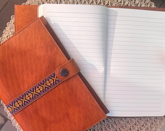 Mexican Leather Journal with Free Notebook for Company Gift, Graduation Gift, Gift for Her
