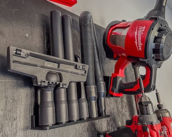 Rugged Milwaukee M18 Vacuum & Attachment Wall Mount System (Milwaukee tools and batteries sold separately)