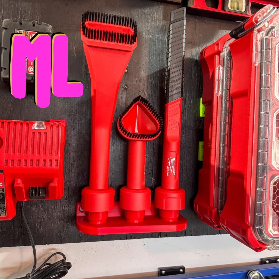 Rugged Milwaukee Air-Tip Attachment Wall Mount System (Milwaukee tools and batteries sold separately)