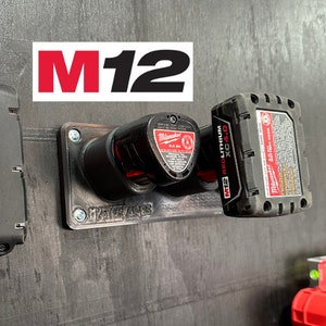 Heavy-Duty Milwaukee M12 Battery Wall Mount Organizer