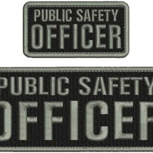 Public Safety Officer Embroidery Patches 8X3 And 4X2 Hook Set Patches