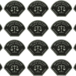 M P S Officer Emb Patches 3,25 x 4,5 zum Aufnähen Schwarz/Grau