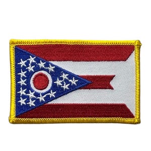 State Flag Ohio Embroidered Patch, Iron On or Sew On Patch for Jackets & Backpacks