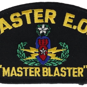 Master EOD Ordinance Master Blaster Embroidered Patch, Iron On or Sew On Patch for Jackets & Backpacks