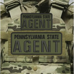 Pennsylvany State Agent Emb Patch 4X10 And 3X6 Hook On Back Ranger Green/Blk