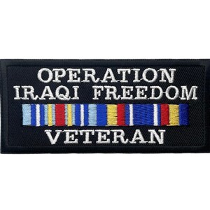 Operation Iraqi Freedom Veteran Embroidered Patch, Iron On or Sew On Patch for Jackets & Backpacks