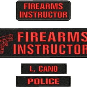 Vuurwapens Instructeur Borduurpatch 10X4 5X1 4X1 &5X2 Haak Op Achterkant Zwart/Rood