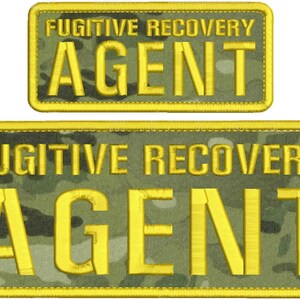 F R A G E N T Patch de broderie 4X10 et 2,5X6 crochet au dos Multicam/or