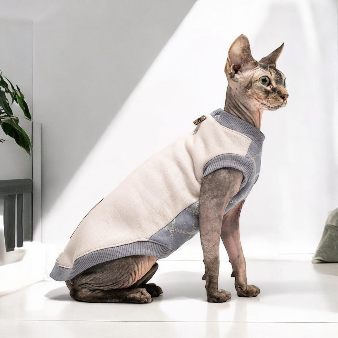 Sphynx Katzenkleidung Strickpullover – Bunt, Für Haarlose Katzen (Sphynx, Devon Rex, Cornish Rex), Größe XL (3,6–4,5 Kg)