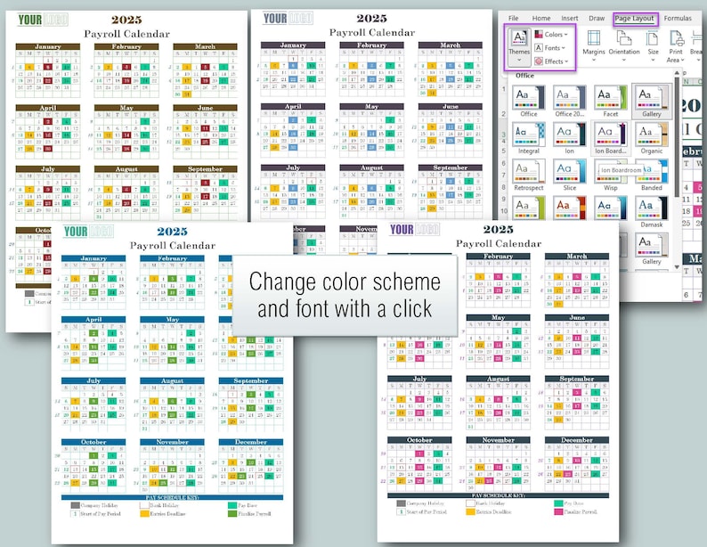 2025 Biweekly Payroll Calendar & Schedule Templateexcel Download