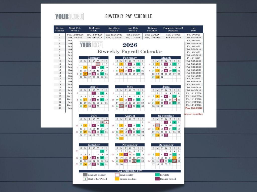 2026 Bi-weekly Payroll Calendar & Schedule-digital Download ...