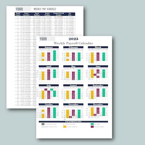 2025 Weekly Payroll Calendar & Schedule Template-Excel Download/Printable