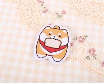 Shiba Toast Sticker | Vinyl Sticker | Scrapbook Sticker | Waterproof Sticker