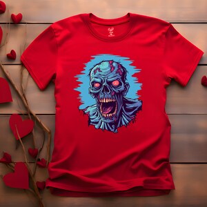 Scary Undead Horror Tee for Zombie Lovers - Living Dead Zombie Graphic Tee - Halloween Zombie Gift - Gift for Zombie Fanatics - Horror Tee