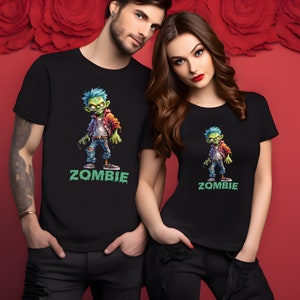 Cool Zombie Graphic Tshirt - Scary Shirt for Horror Enthusiasts - Creepy Gift for Living Dead Fans - Spooky and Cool Tee for Horror Fans
